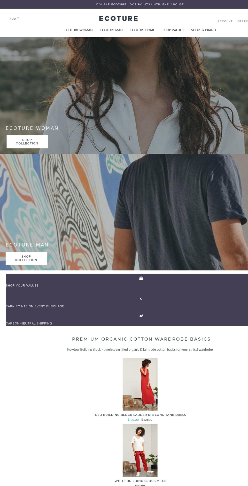 ecoture.com.au shopify website screenshot