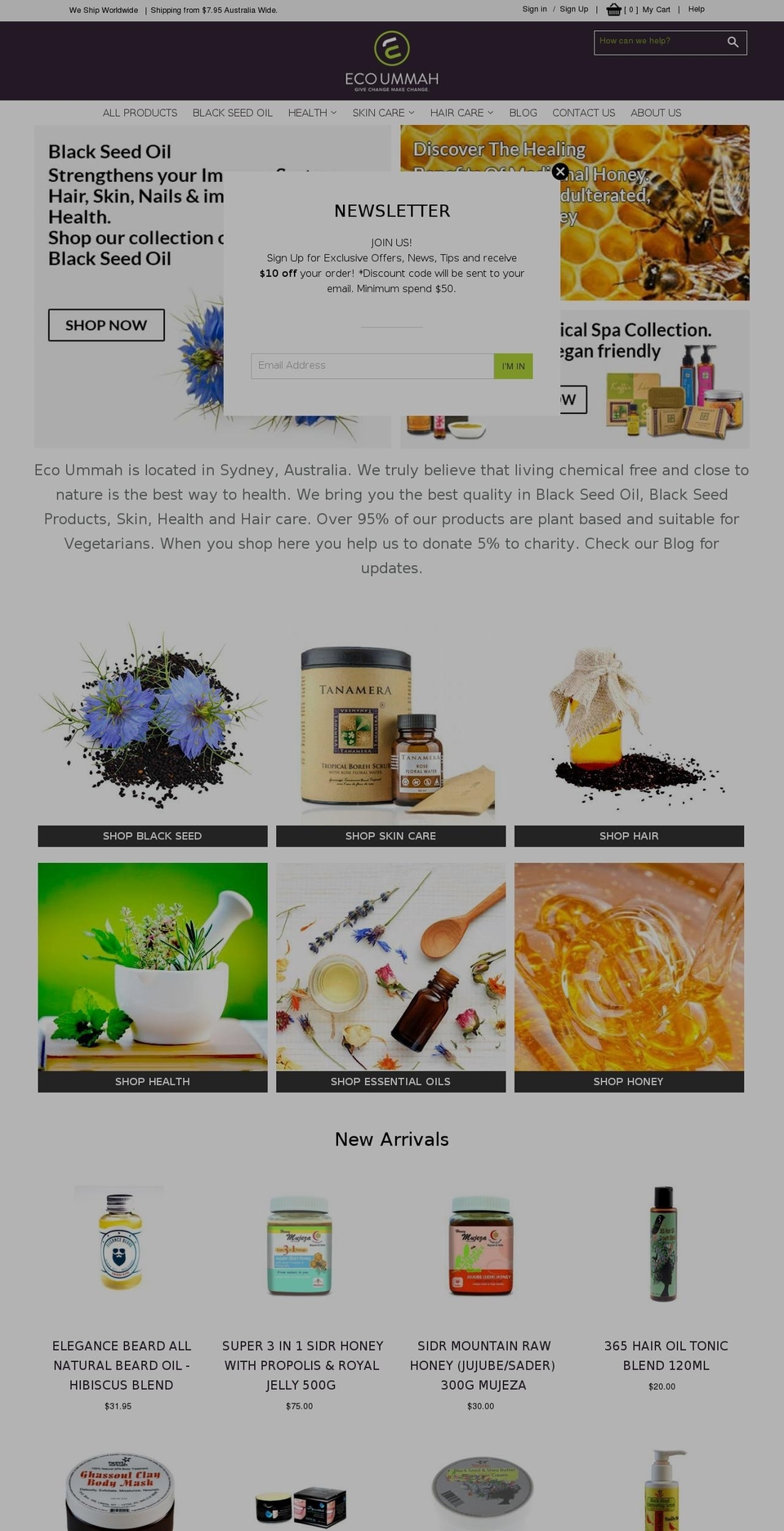 ecoummah.com shopify website screenshot