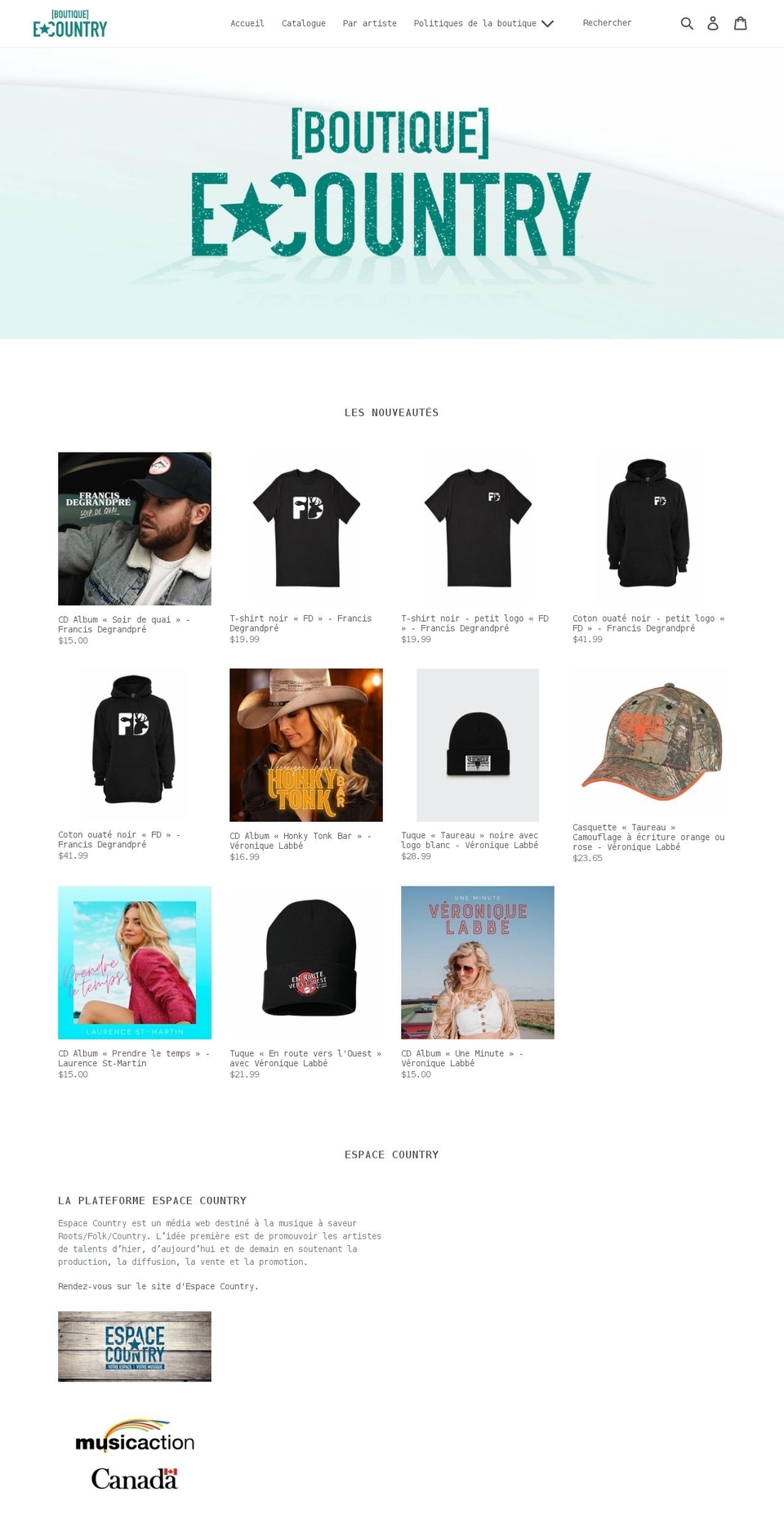 ecountry.ca shopify website screenshot