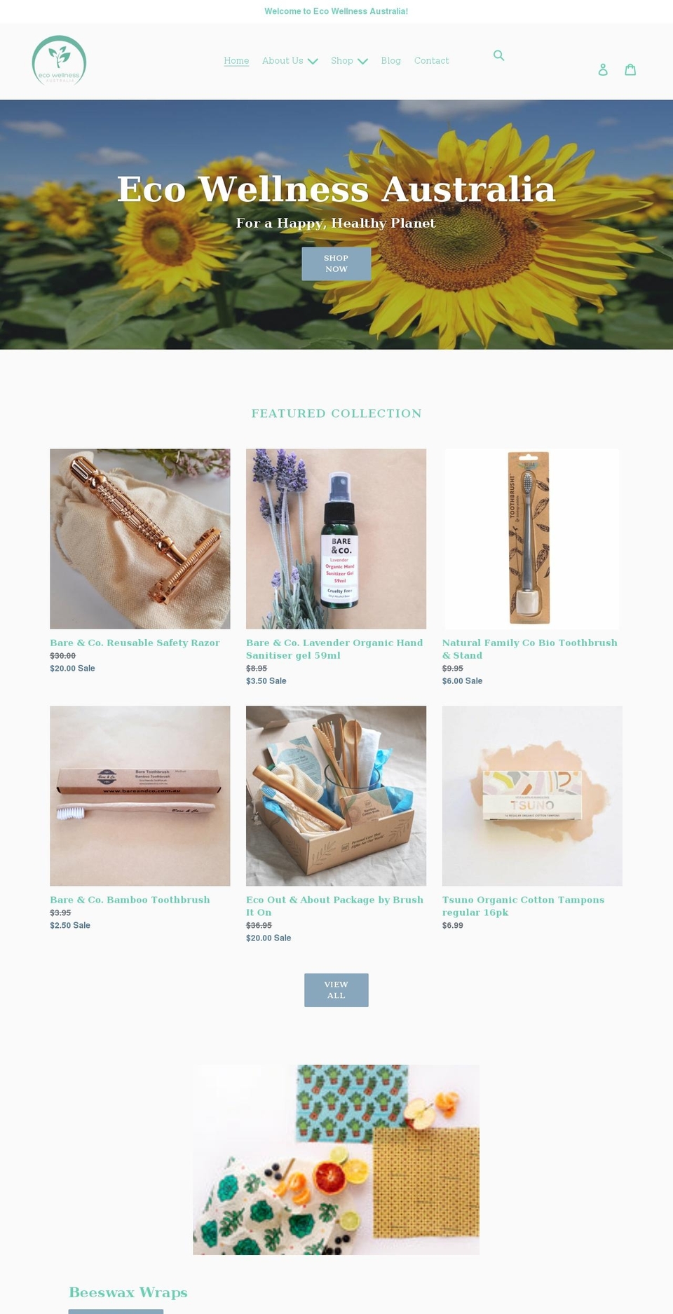ecowellness.com.au shopify website screenshot