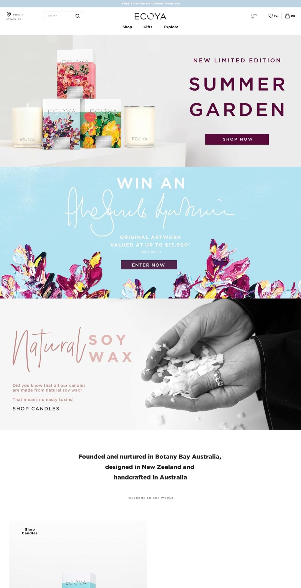 ecoya.com — Shopify storefront screenshot