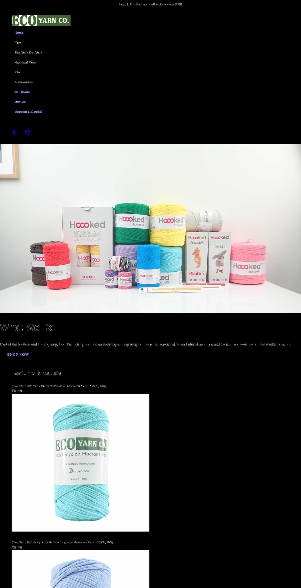 ecoyarnco.com shopify website screenshot