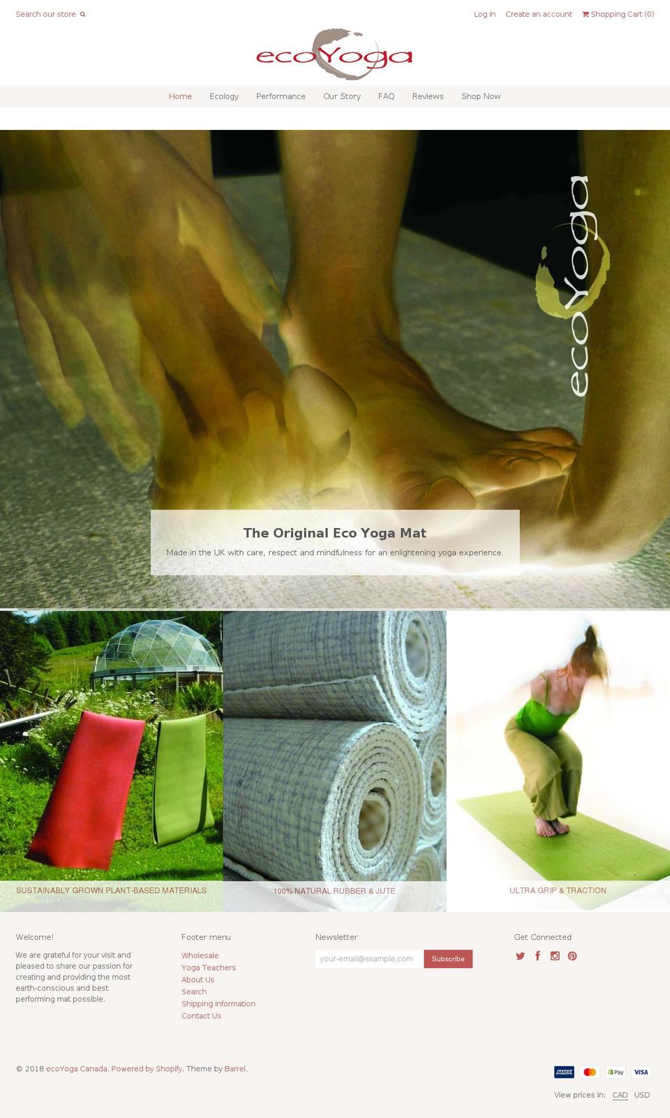 ecoyogacanada.org shopify website screenshot