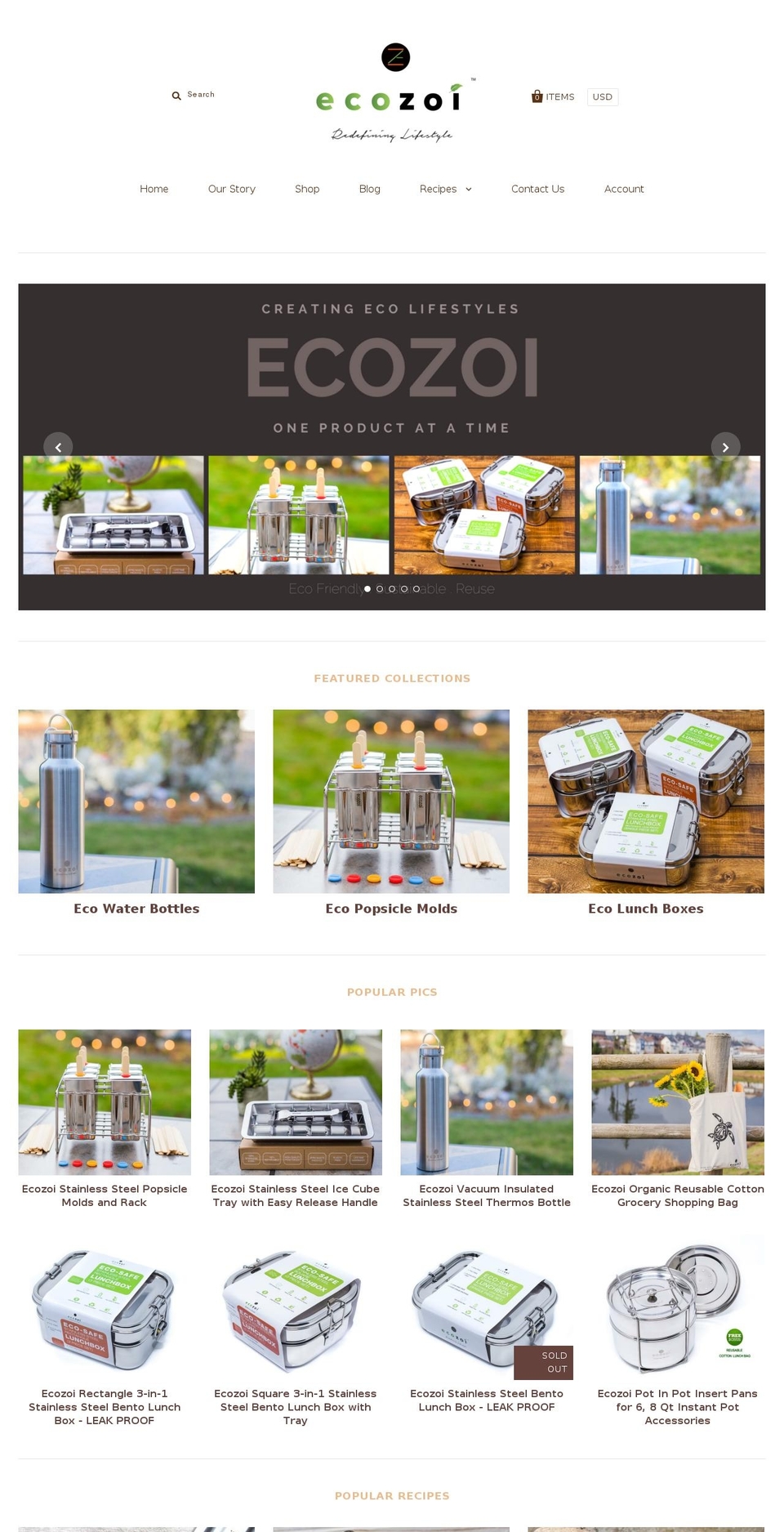 ecozoi.com — Shopify storefront screenshot