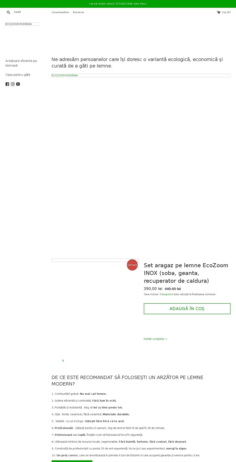 ecozoom.ro shopify website screenshot