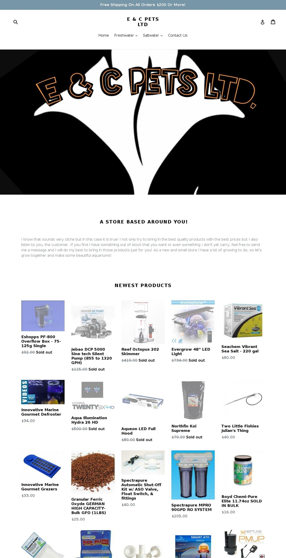 ecpets.com shopify website screenshot