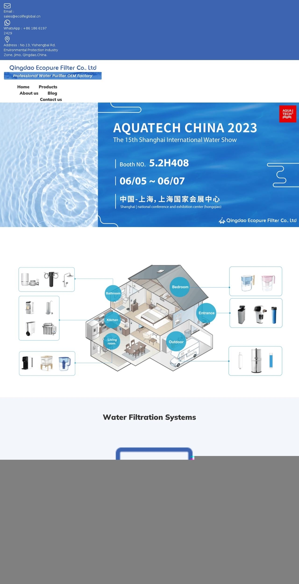 ecpwaterfilter.com shopify website screenshot