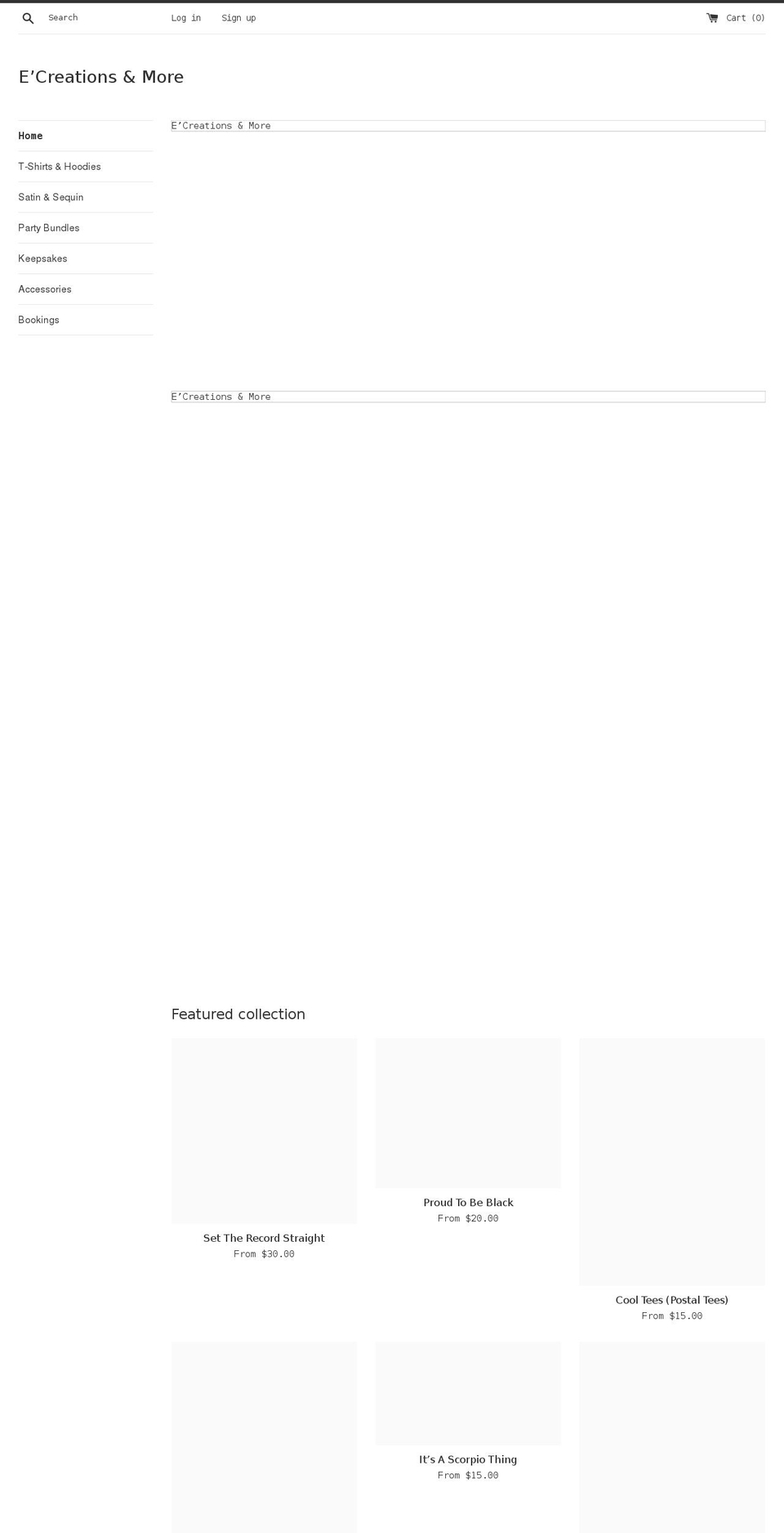 ecreationsmore.com shopify website screenshot