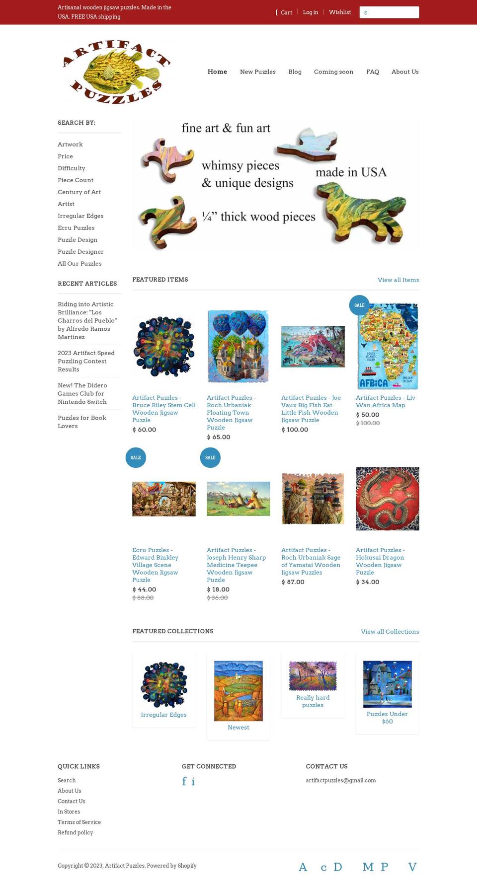 ecrupuzzles.com — Shopify storefront screenshot