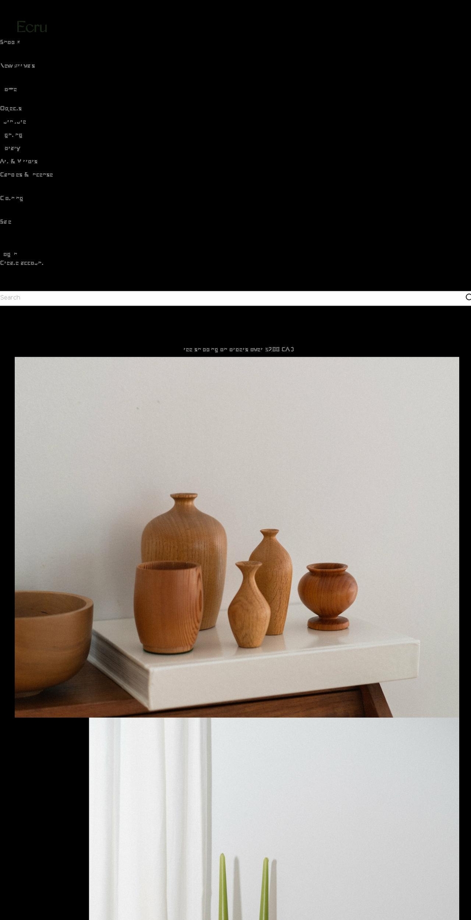 ecruvintage.com shopify website screenshot