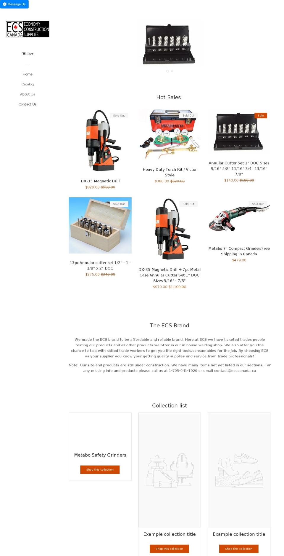 ecscanada.ca shopify website screenshot