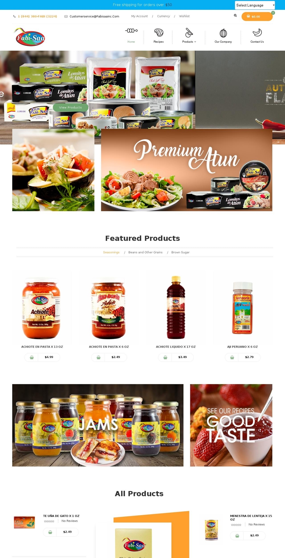 home1 Shopify theme site example ecuadorianfood.net