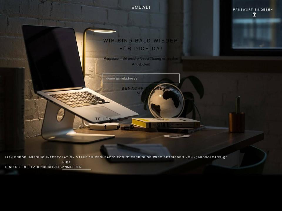 ecuali.com shopify website screenshot