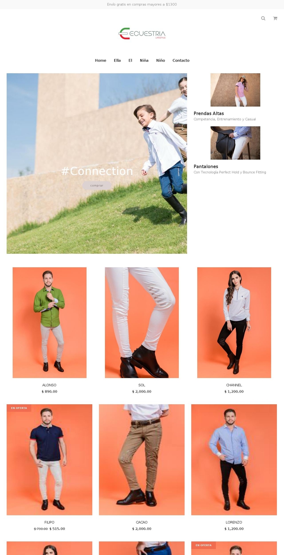 ecuestria.com — Shopify storefront screenshot