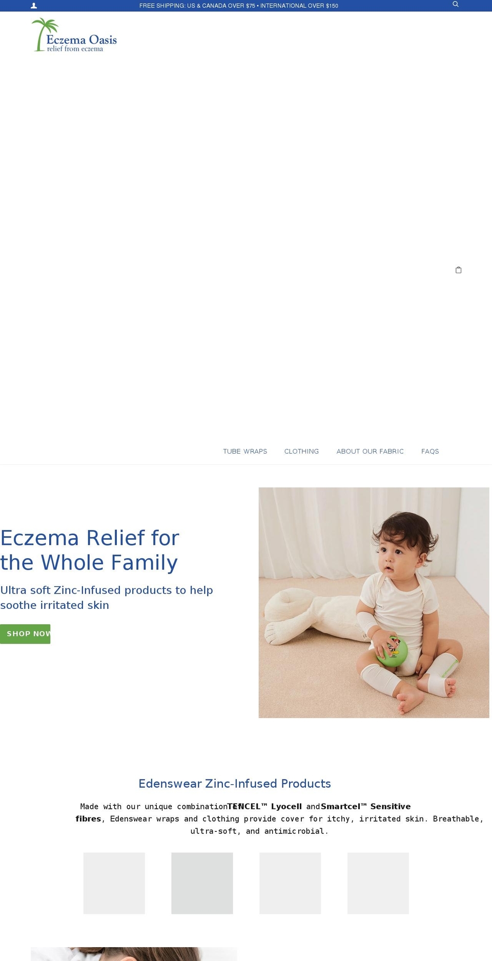 eczemaoasis.com — Shopify storefront screenshot