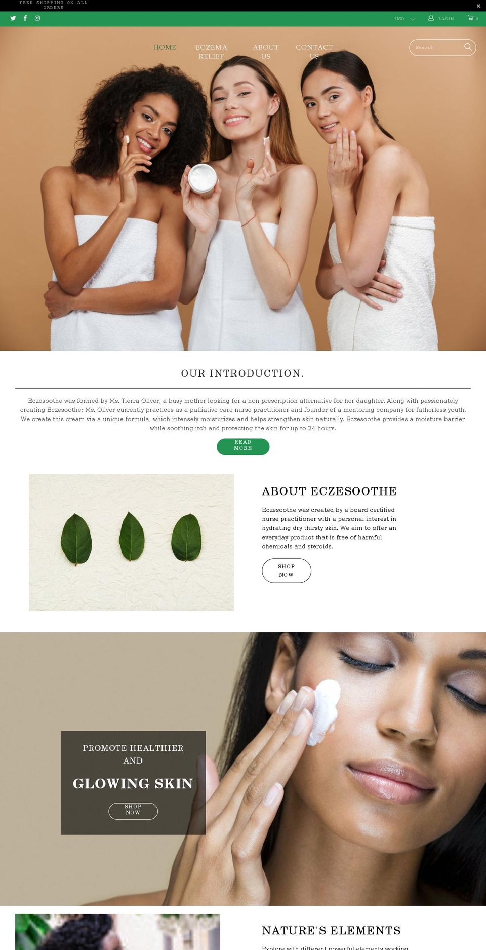 eczesoothe.com — Shopify storefront screenshot