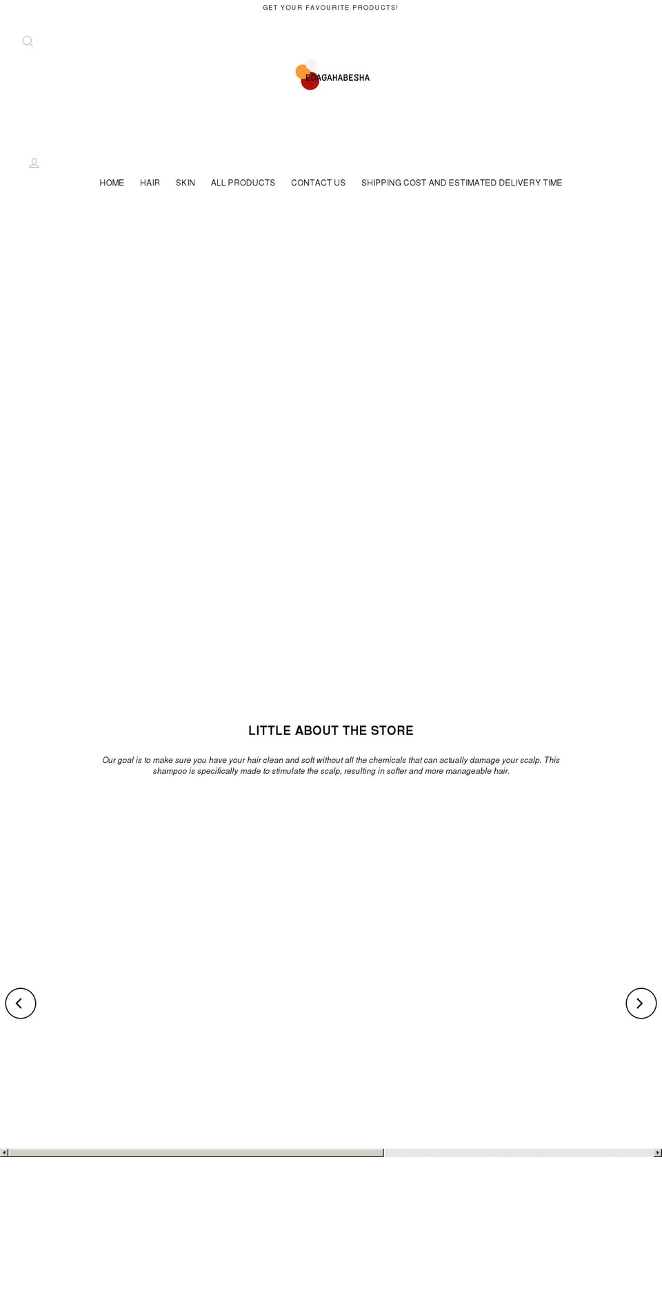 edagahabesha.com — Shopify storefront screenshot