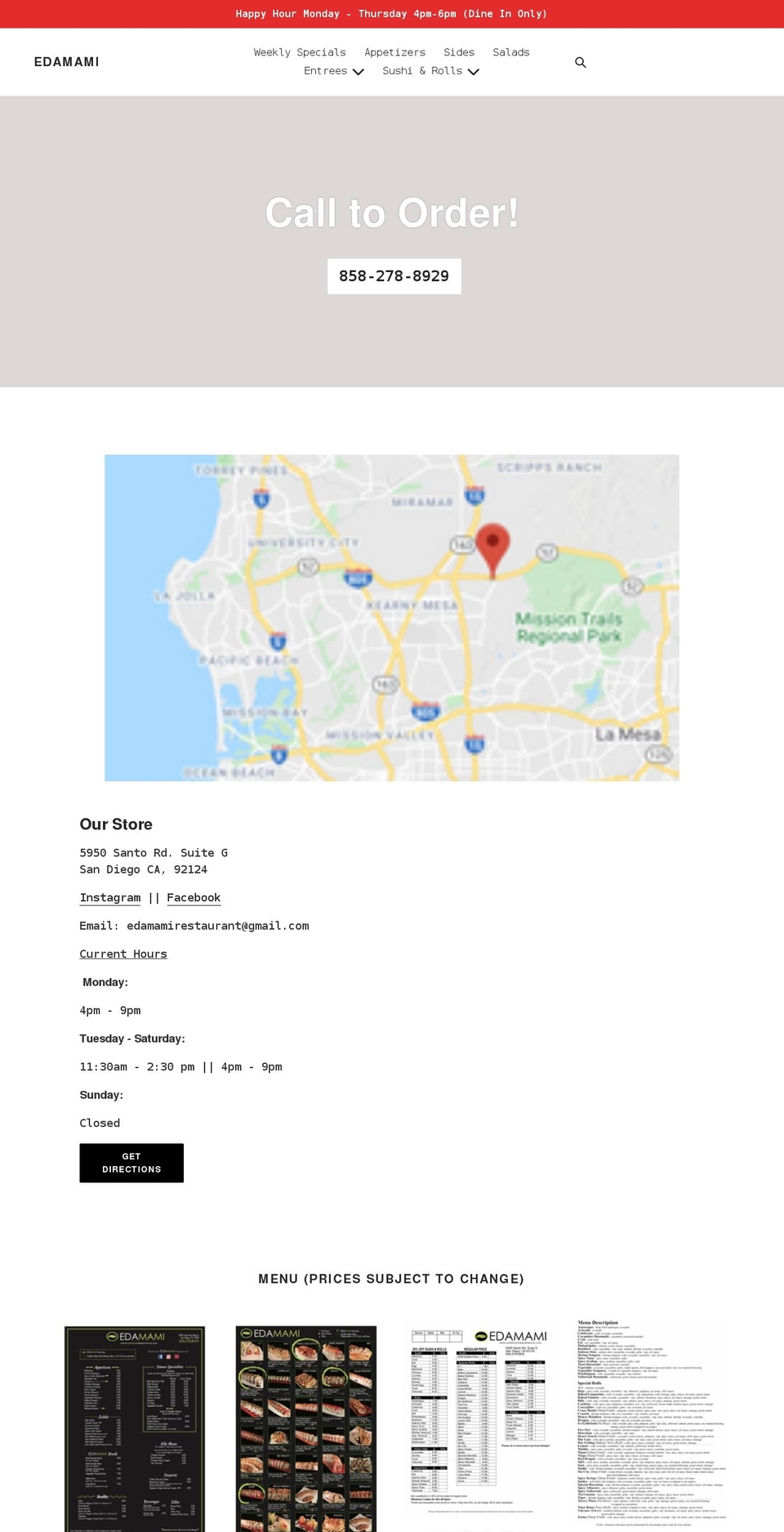 edamamiexperience.com shopify website screenshot