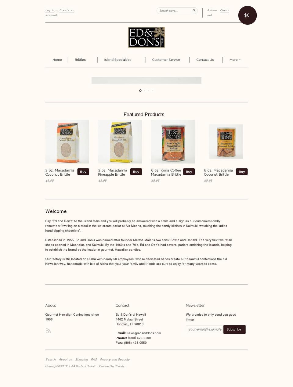 edanddons.com shopify website screenshot