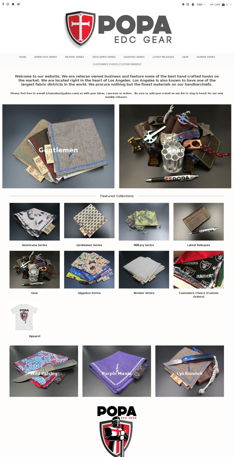 edcgearbypopa.com shopify website screenshot