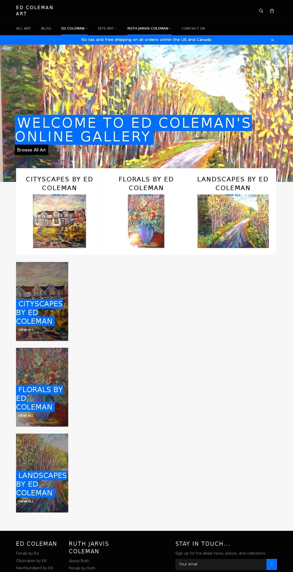 edcolemanart.com — Shopify storefront screenshot