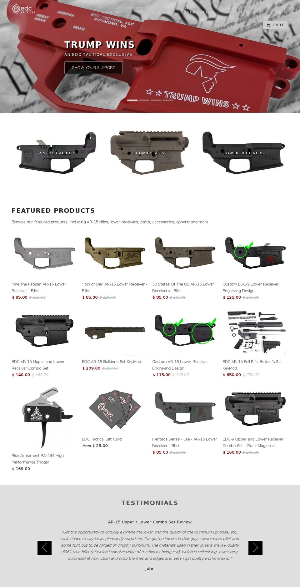 edctactical.us shopify website screenshot