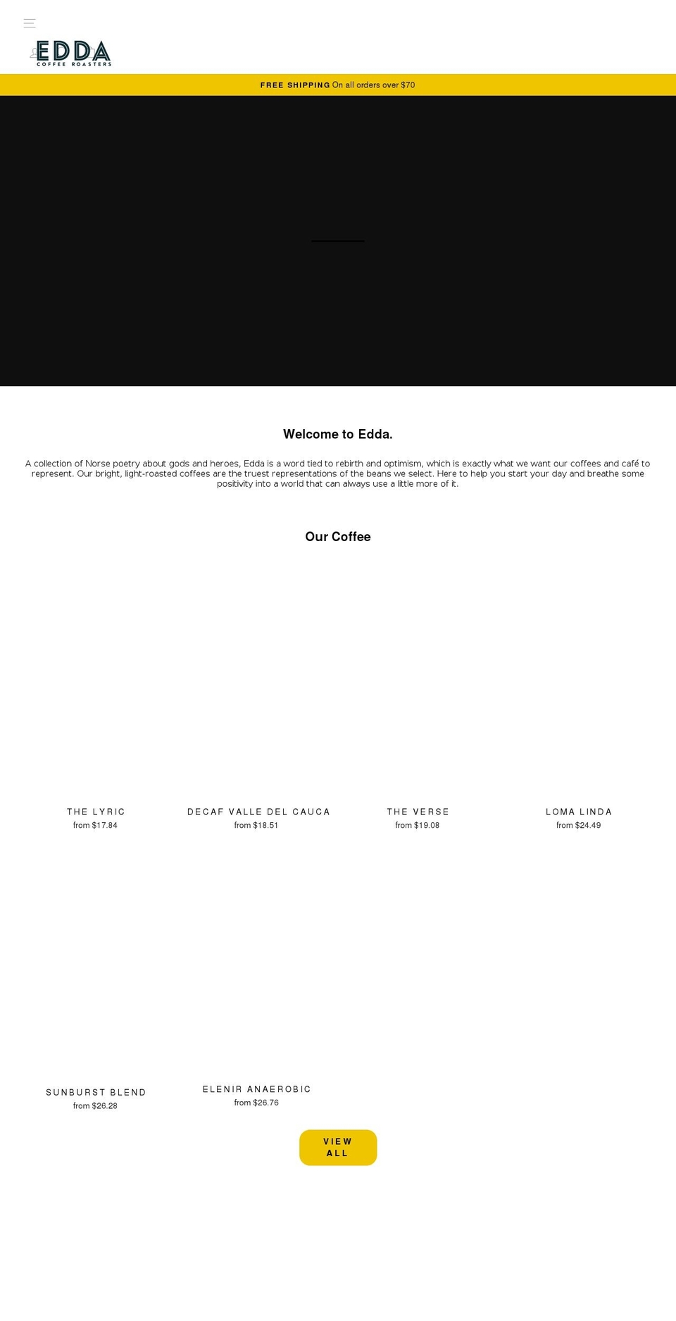 eddacoffee.com shopify website screenshot