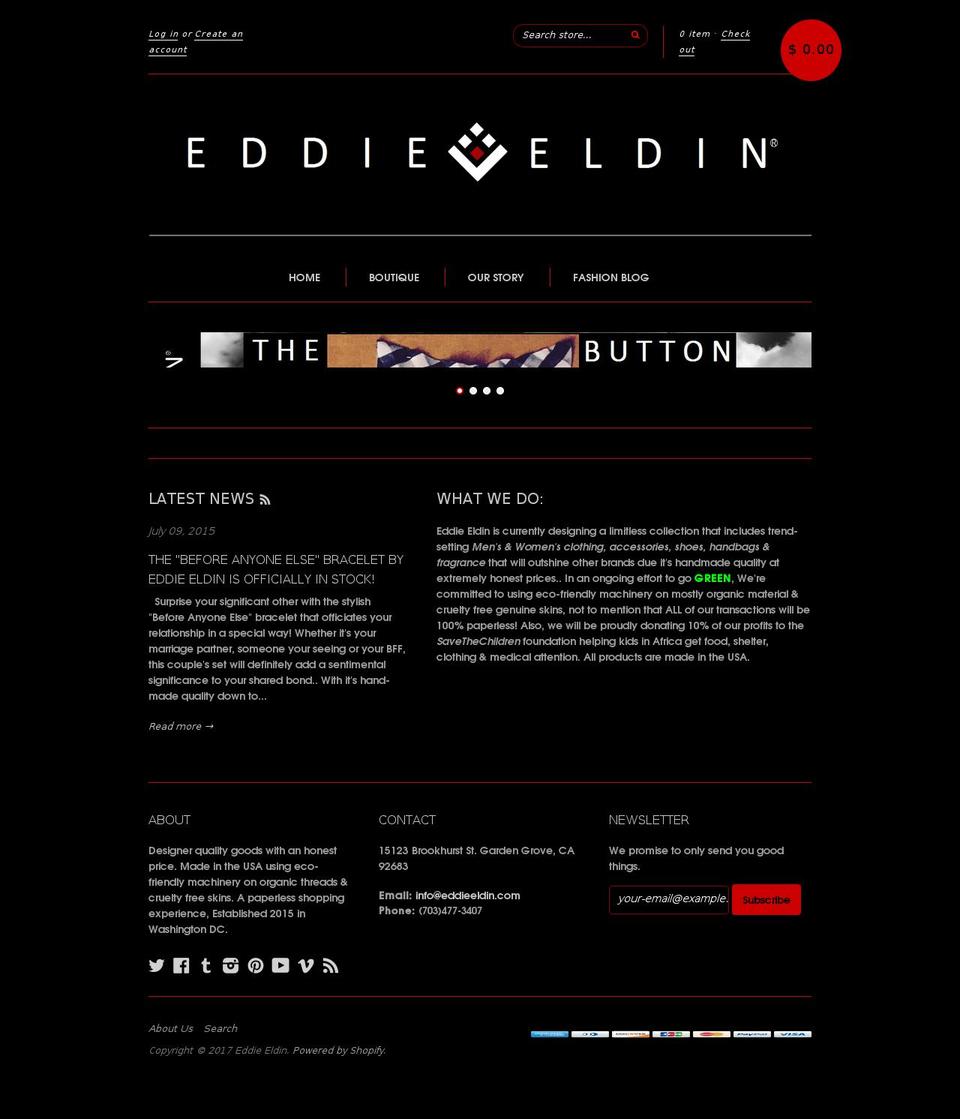 eddieeldin.com shopify website screenshot