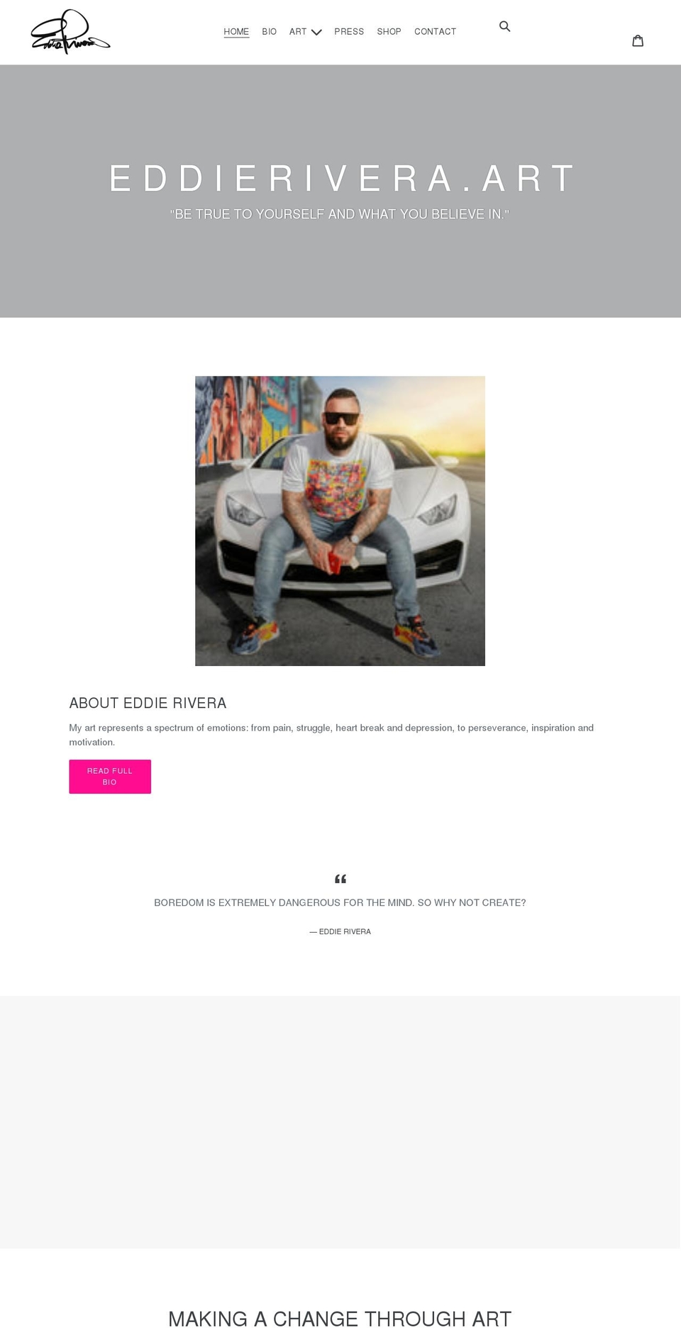 eddierivera.art shopify website screenshot