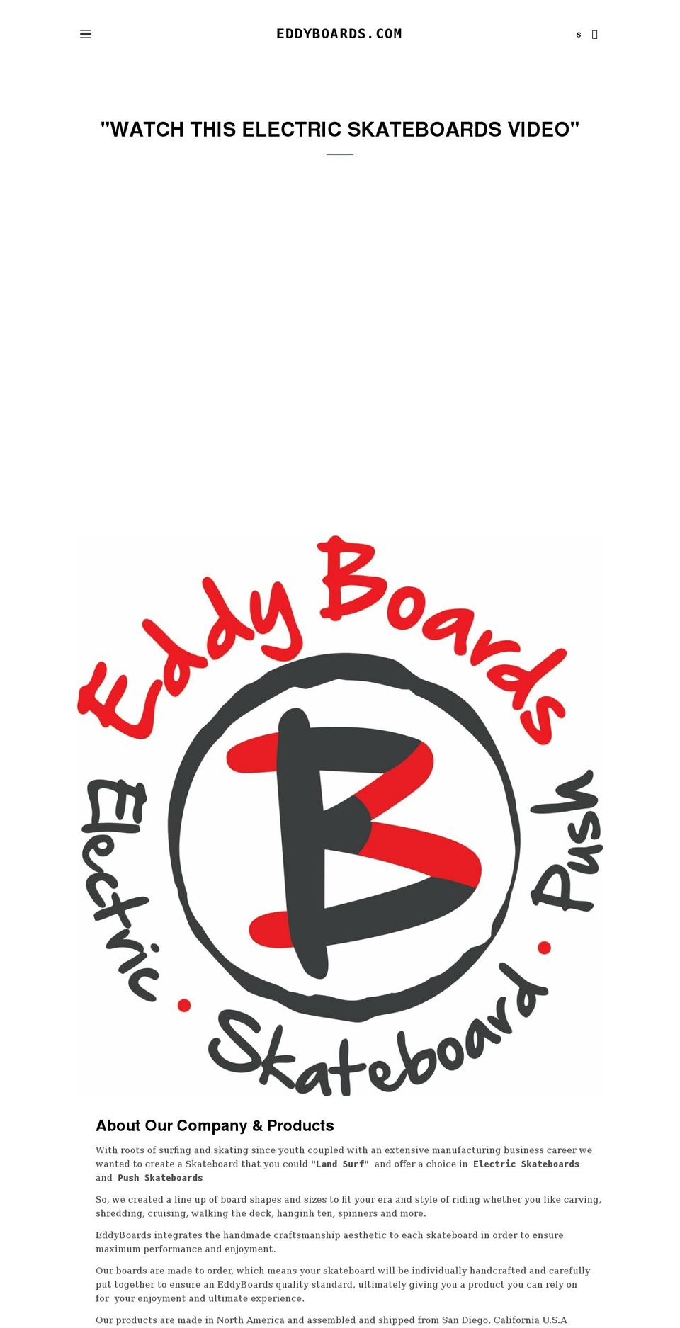 eddyboards.com shopify website screenshot