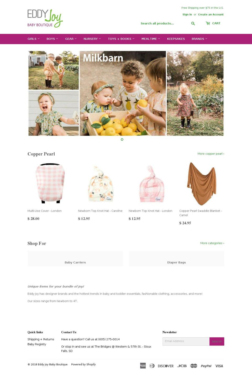 eddyjoybabyboutique.com — Shopify storefront screenshot