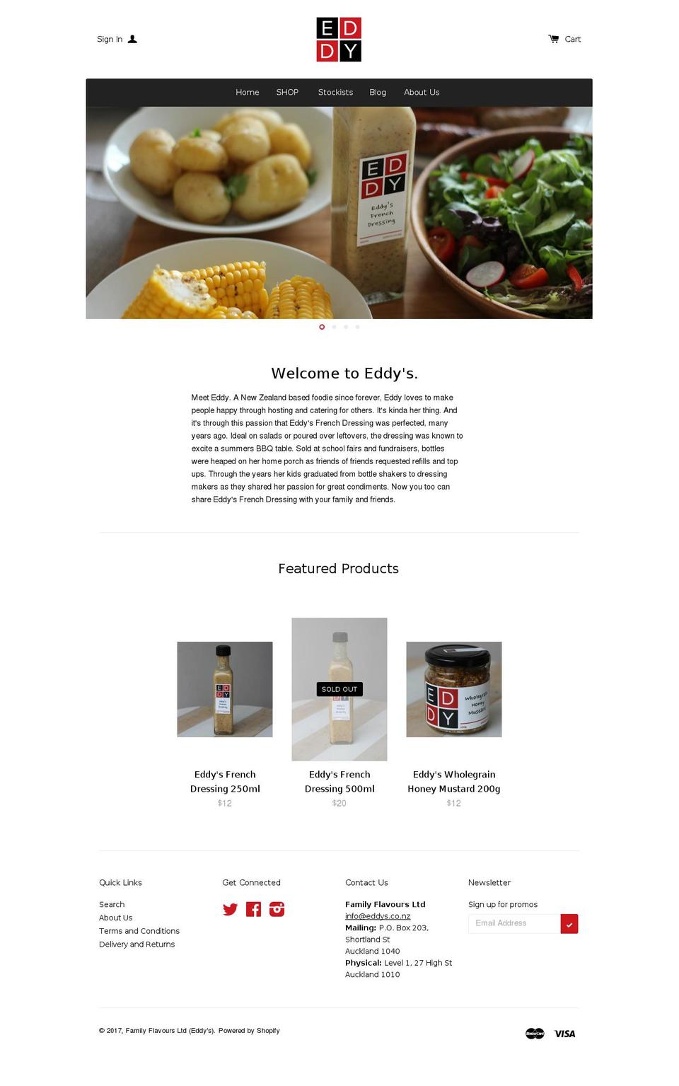 eddys.co.nz shopify website screenshot