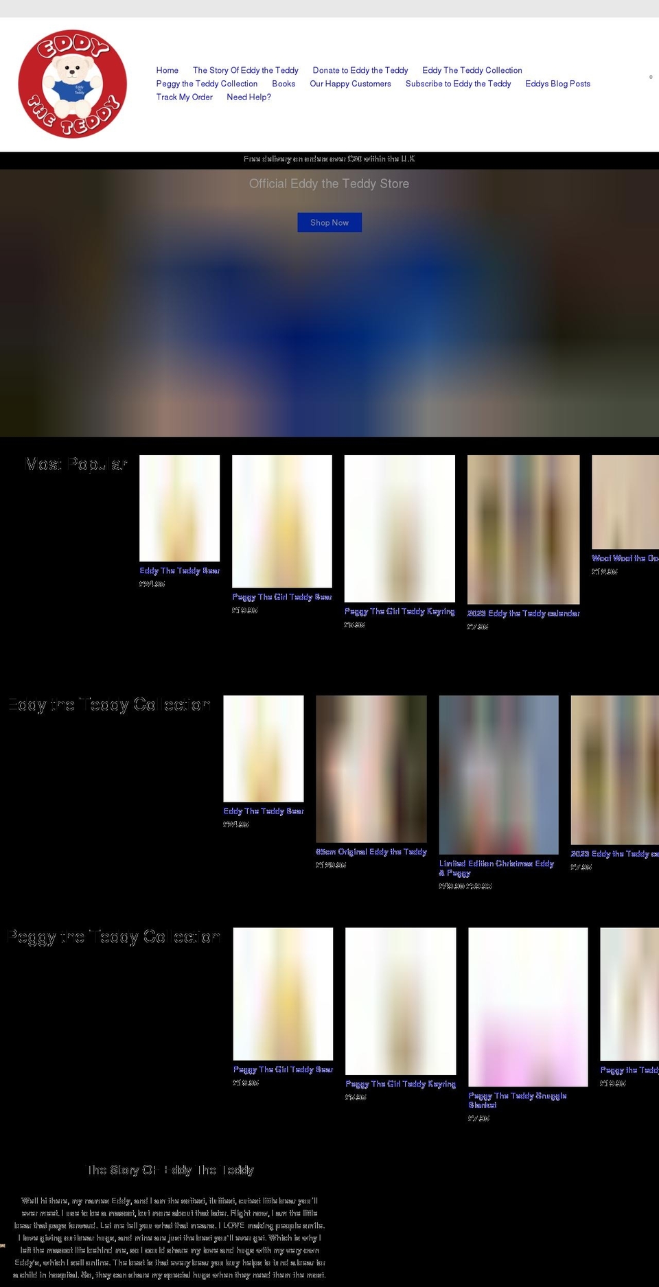 eddytheteddybear.com shopify website screenshot