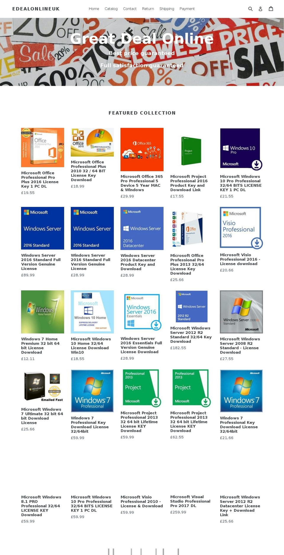 edealonlineuk.com shopify website screenshot