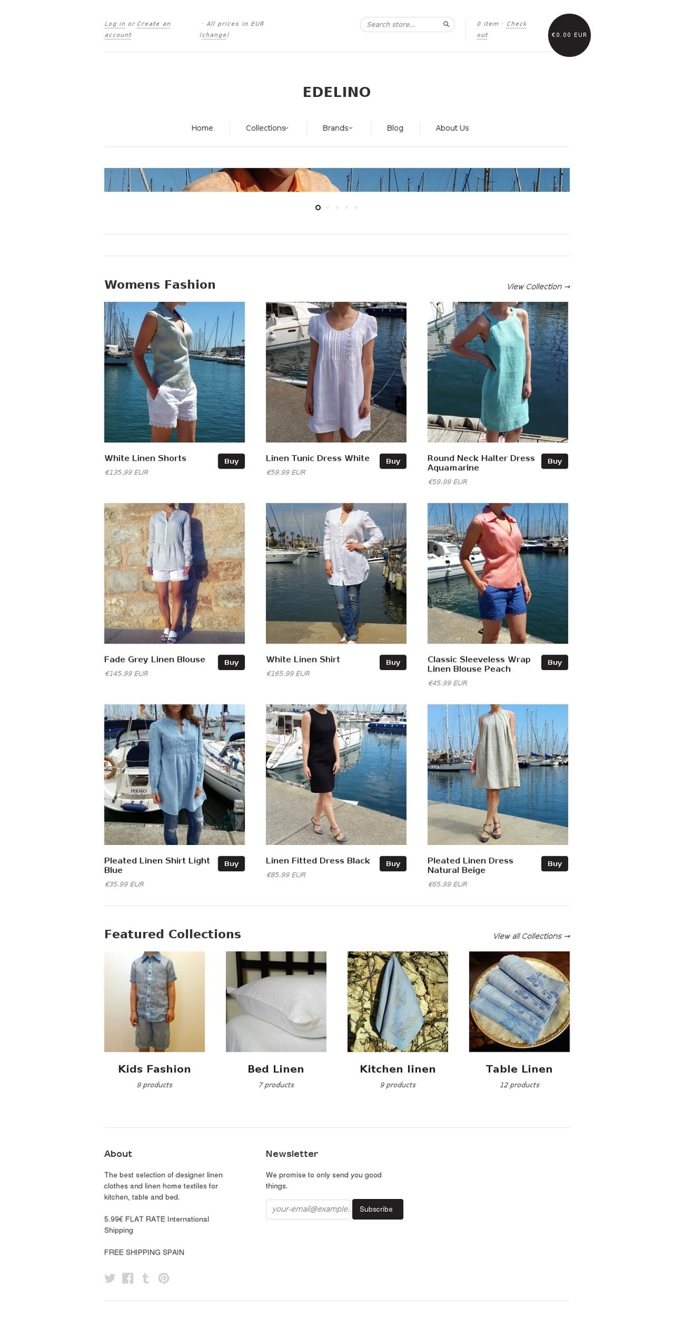 edelino.com shopify website screenshot