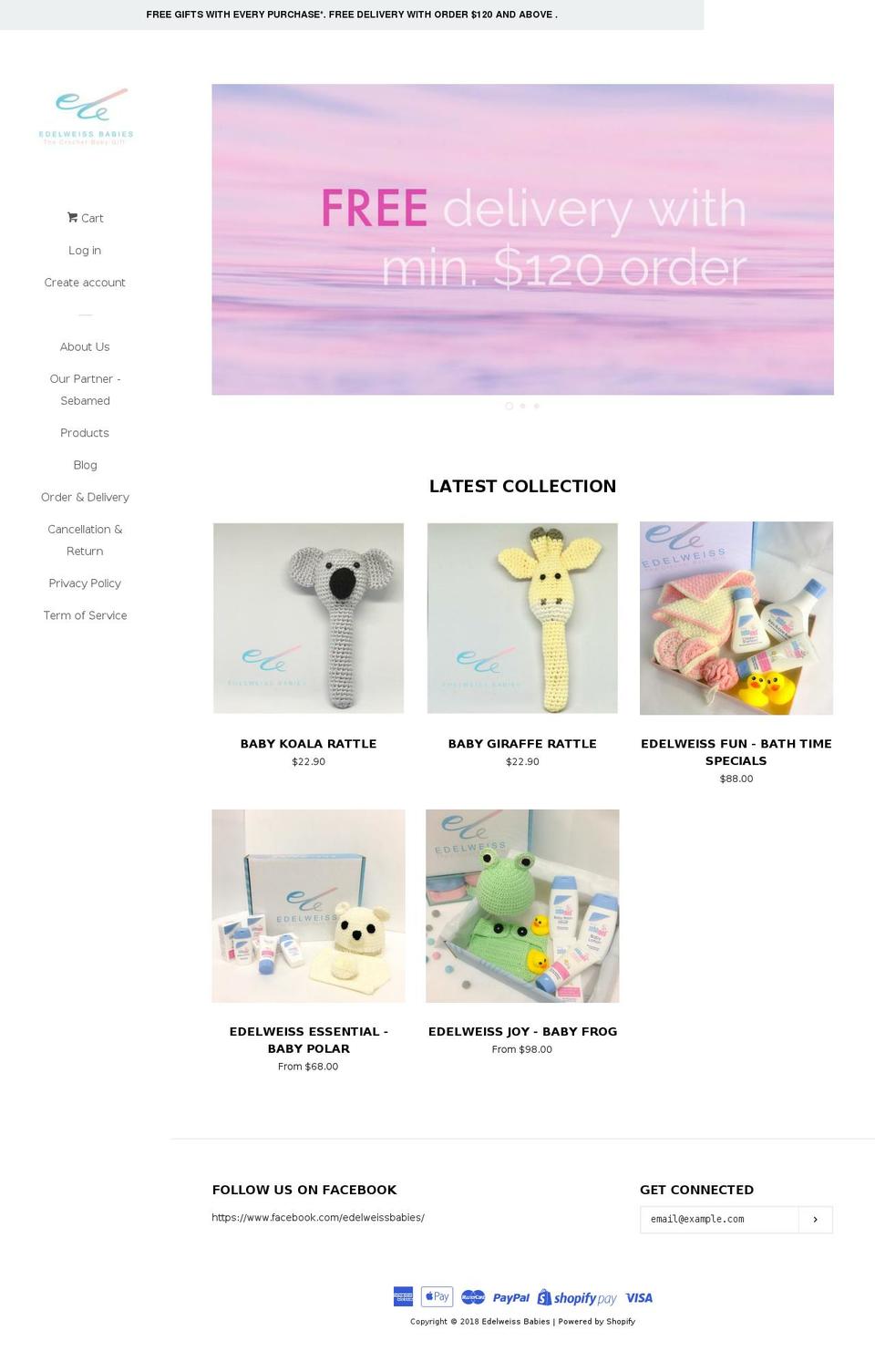 edelweissbabies.com — Shopify storefront screenshot
