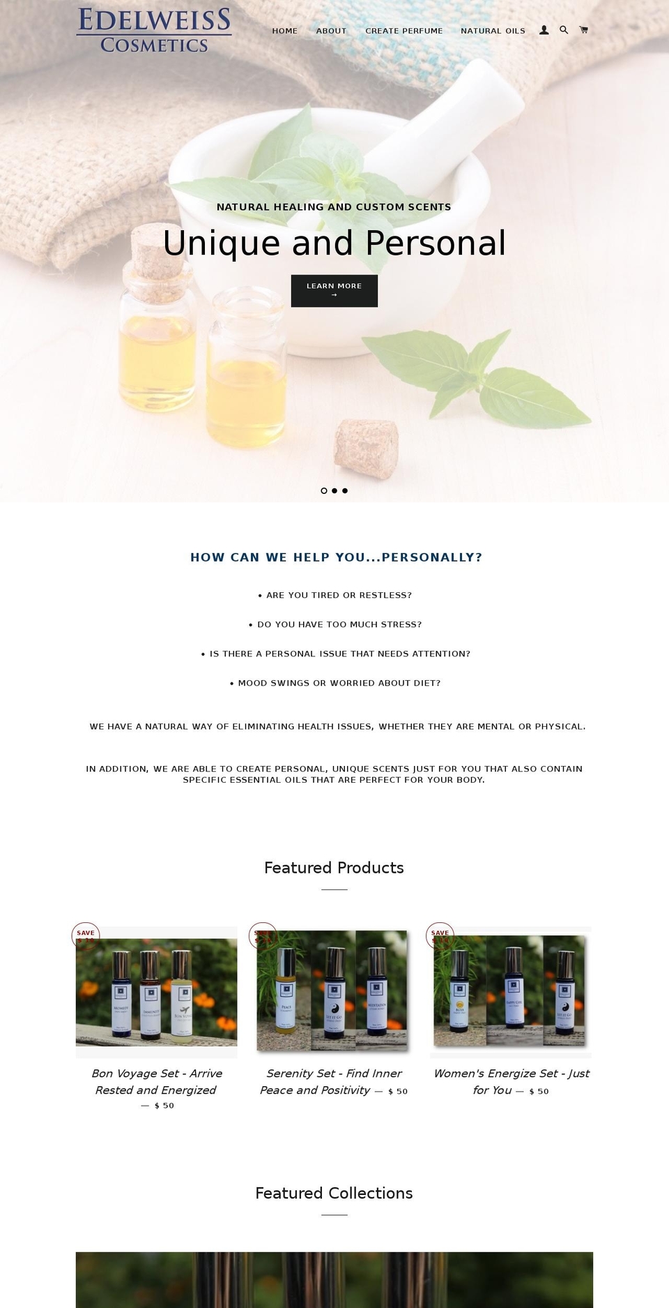 edelweisscosmetics.com shopify website screenshot