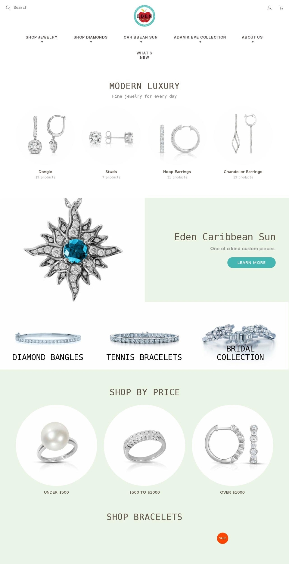 eden-jewelry.com shopify website screenshot