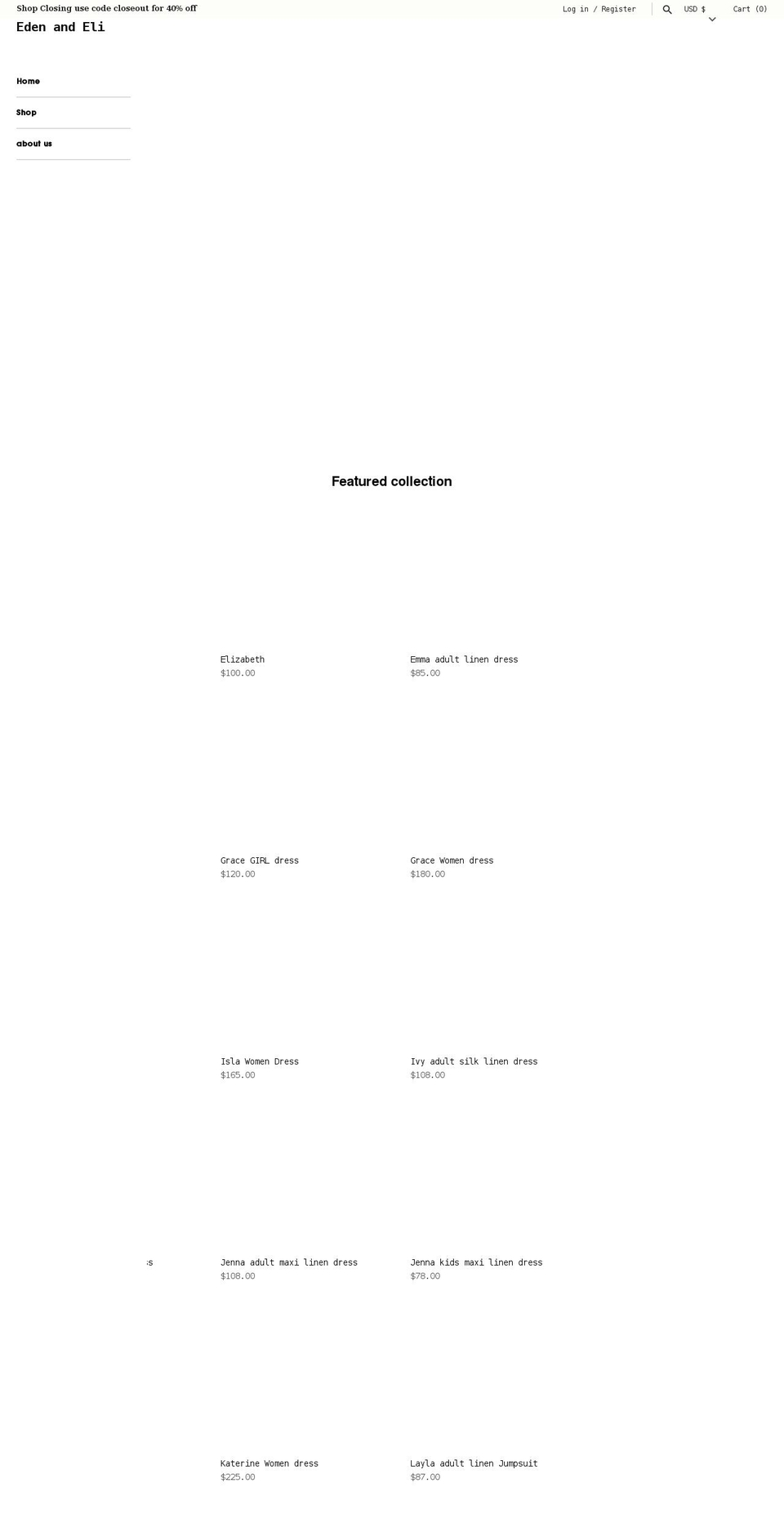 edenandeli.com shopify website screenshot