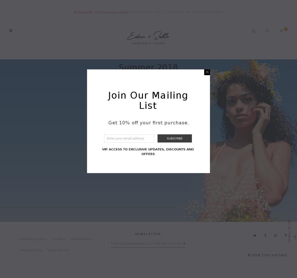 edenandsable.ca shopify website screenshot