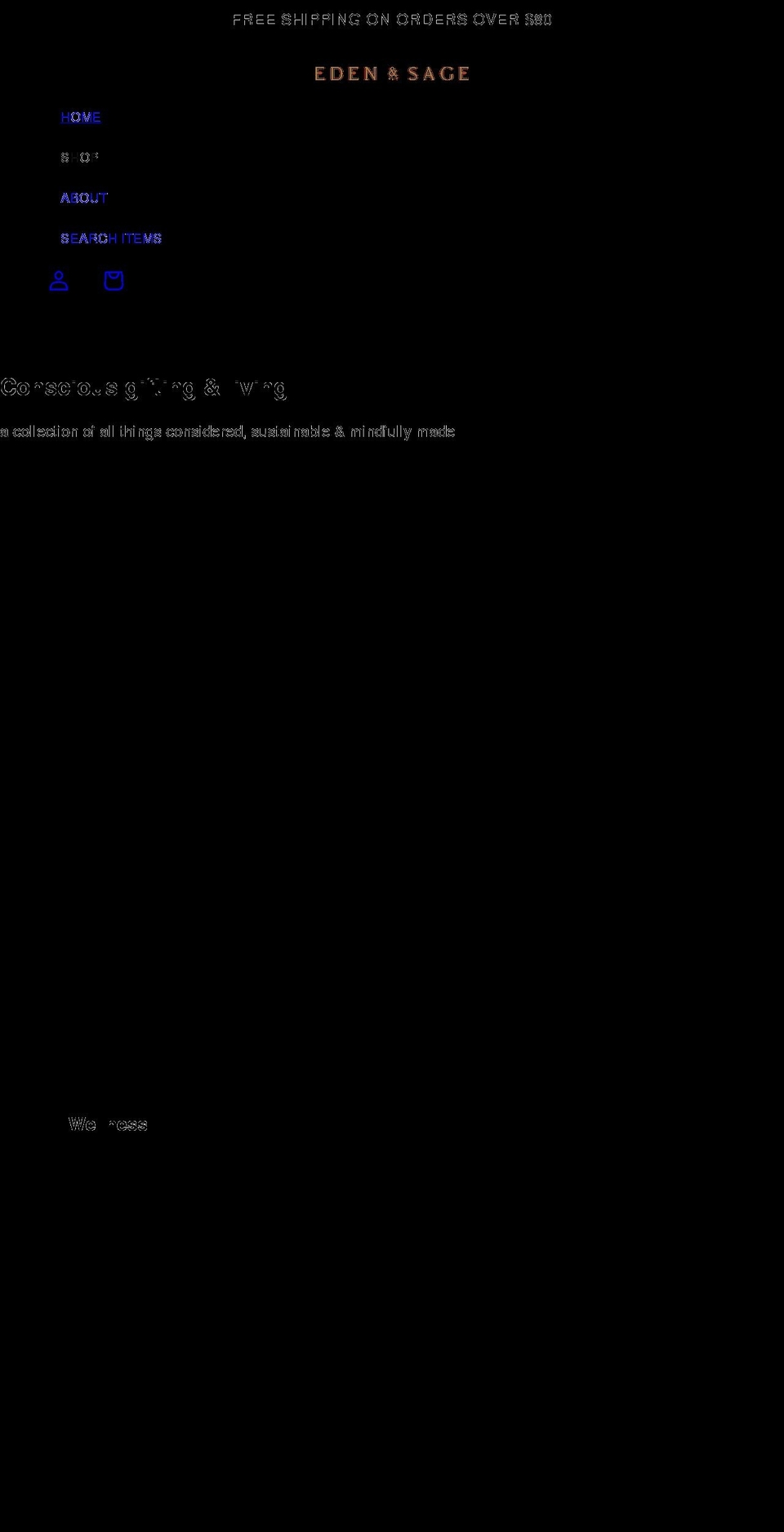 edenandsage.com.au shopify website screenshot