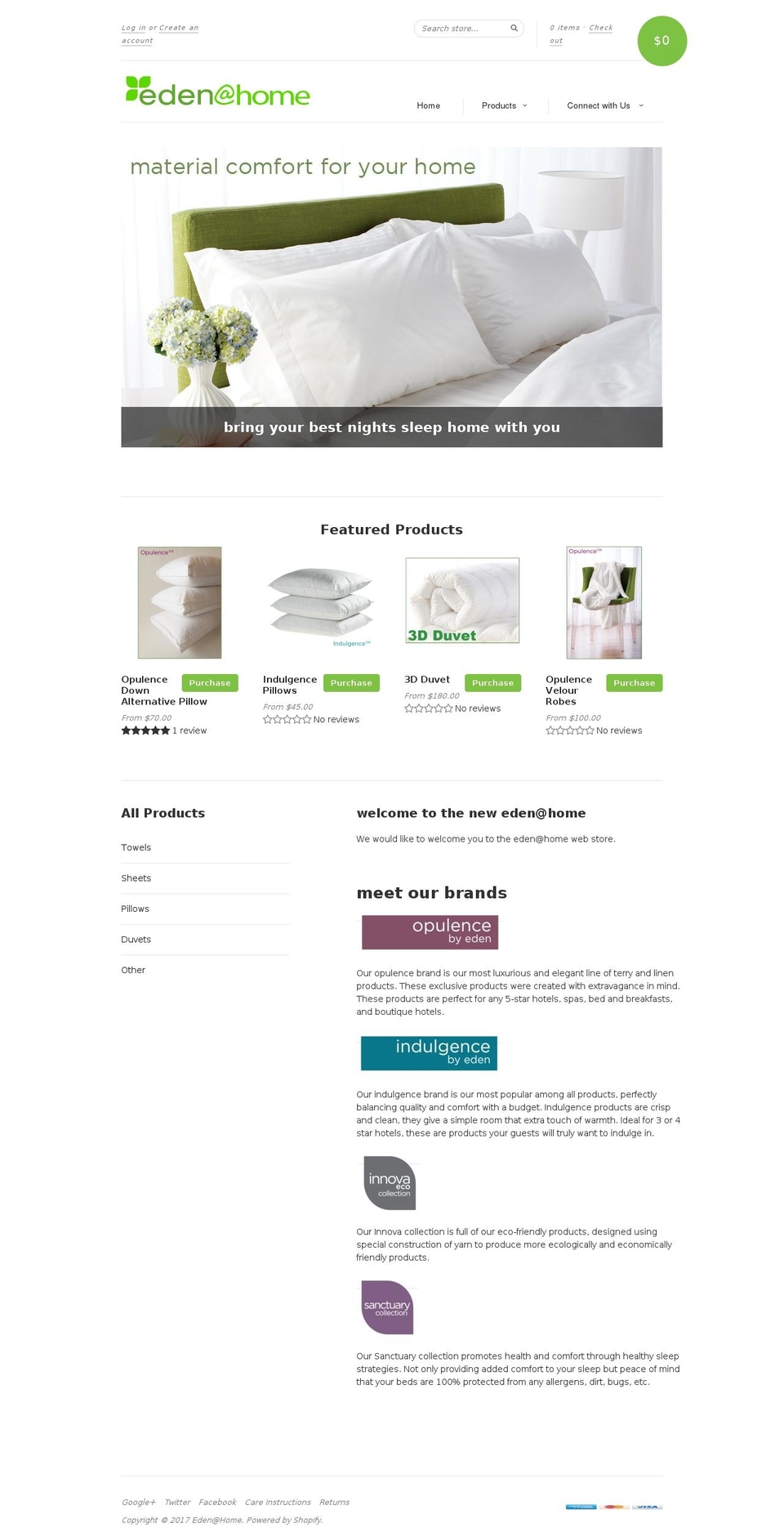 Eden@Home Shopify theme site example edenathome.biz