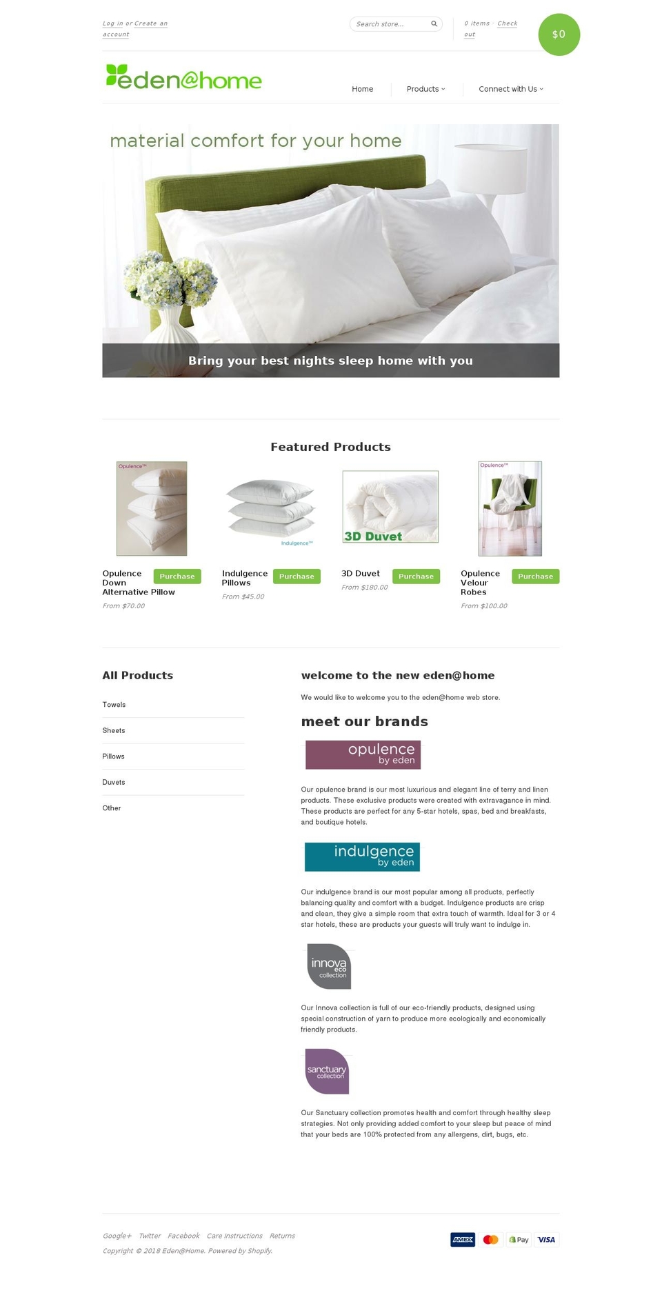 Eden@Home Shopify theme site example edenathome.info