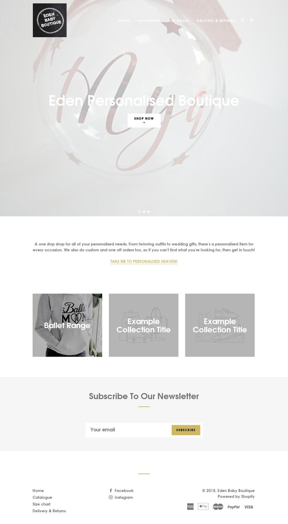 edenbabyboutique.com — Shopify storefront screenshot