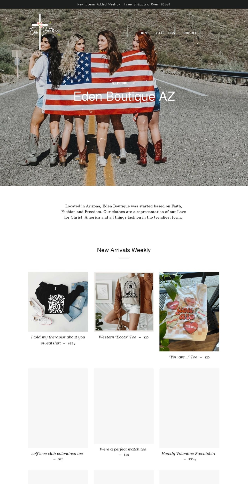 edenboutiqueaz.com shopify website screenshot