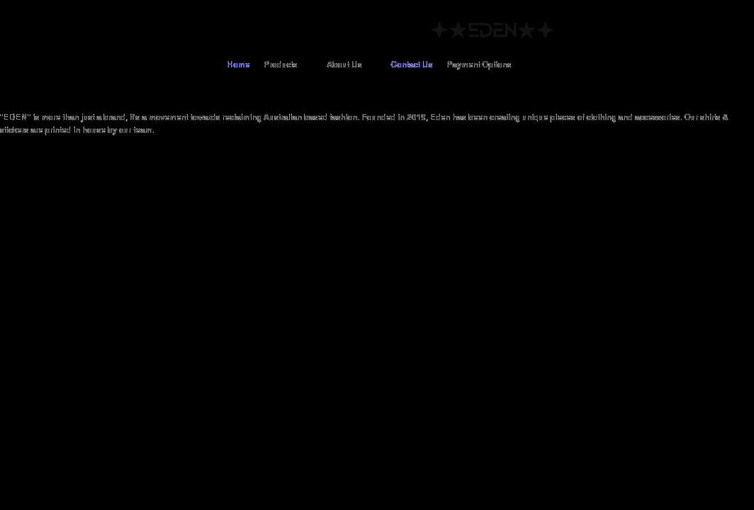 edenclothingco.com shopify website screenshot