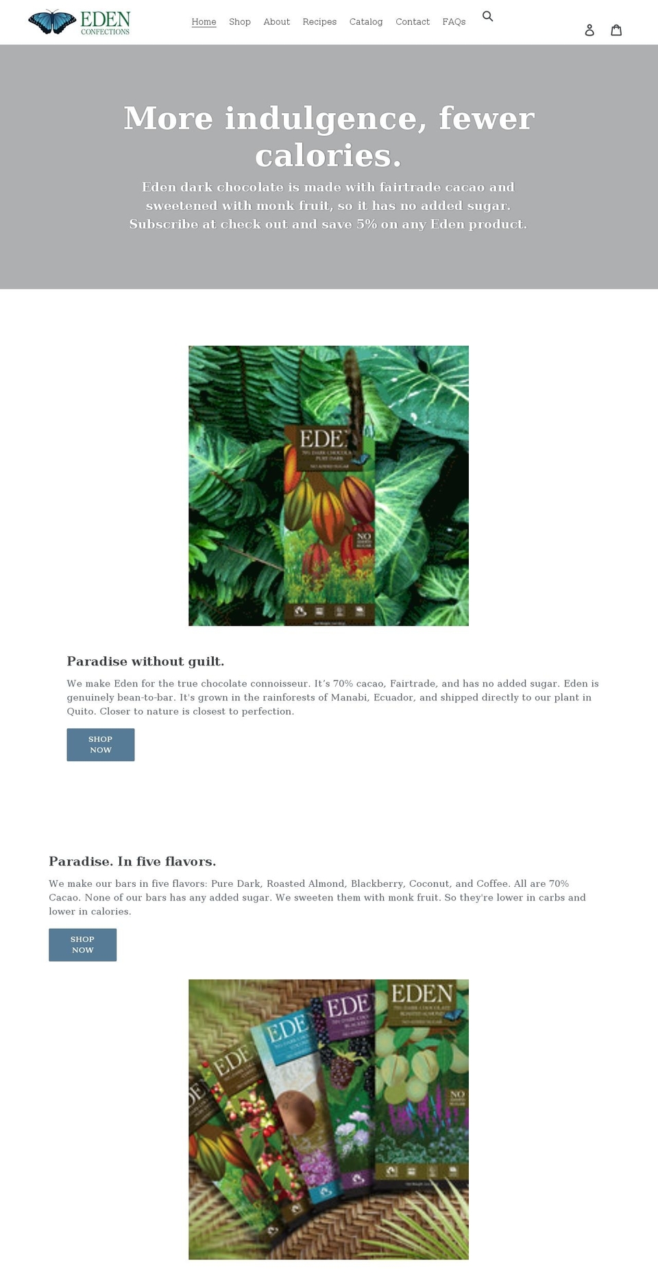 edenconfections.com shopify website screenshot