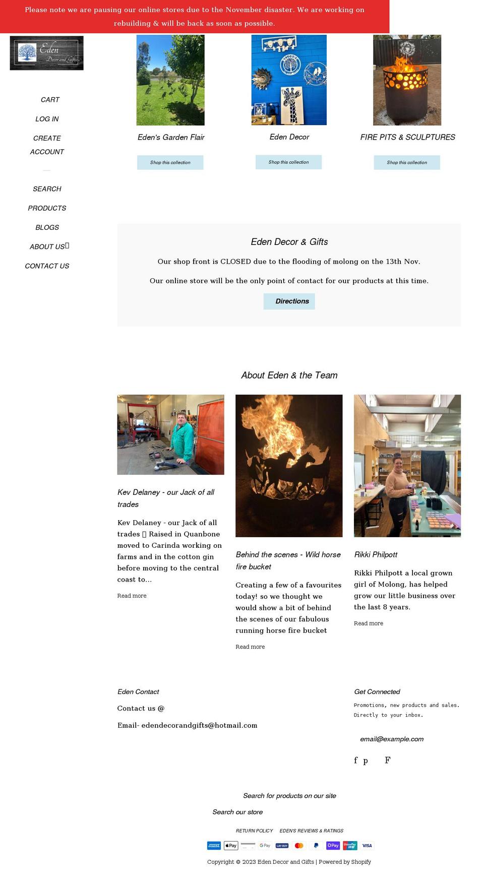 edendecorandgifts.com.au shopify website screenshot
