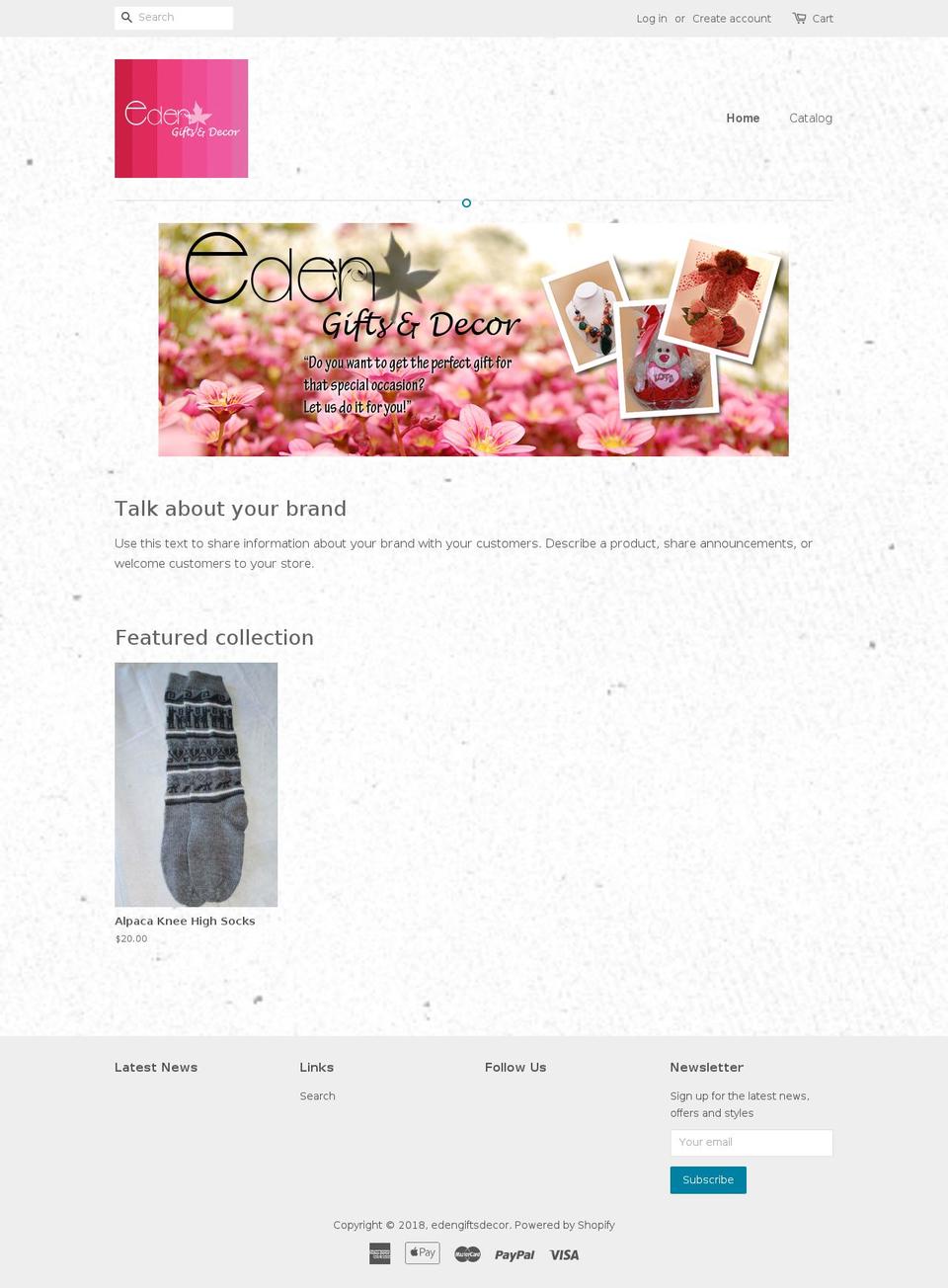 edengiftsdecor.com — Shopify storefront screenshot