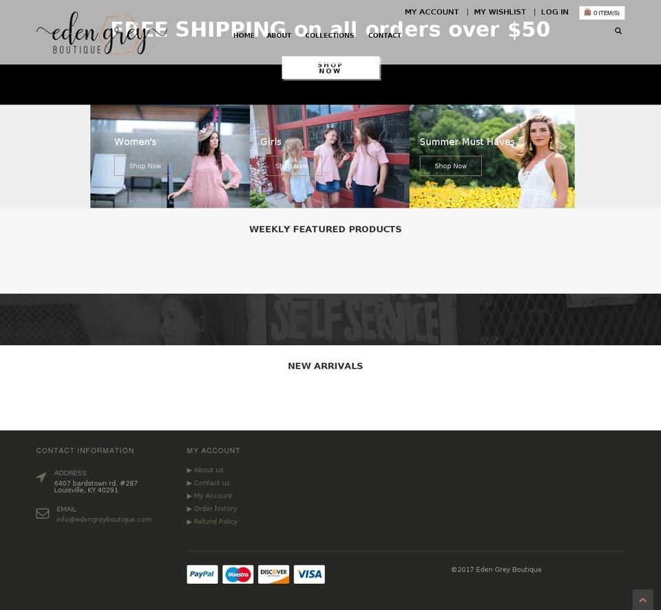 edengreyboutique.com — Shopify storefront screenshot